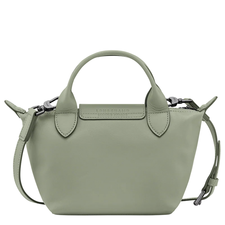 Longchamp Le Pliage Xtra XS Leather Top Handle Bag Tundra Sage Green Back View