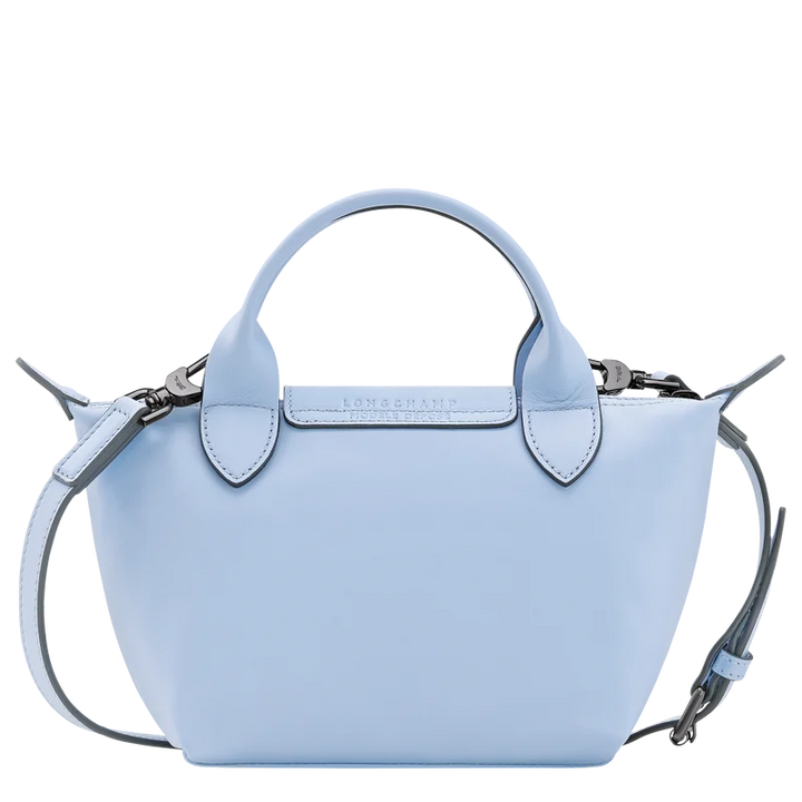 Longchamp Le Pliage Xtra XS Leather Top Handle Bag Wave Light Blue Back View