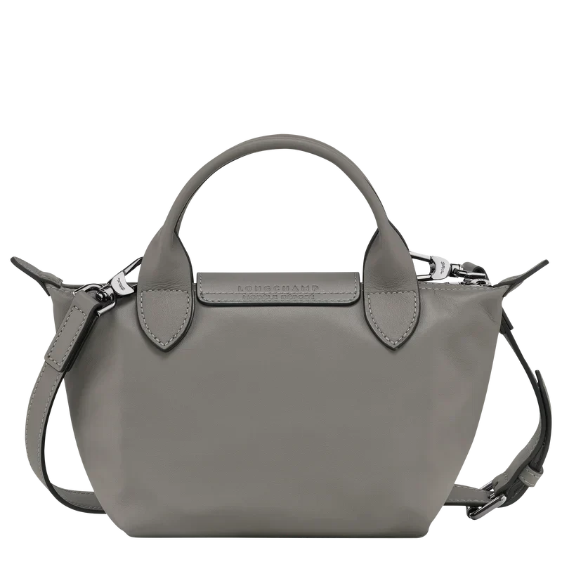 Longchamp Le Pliage Xtra XS Leather Bag Turtledove grey-taupe back view