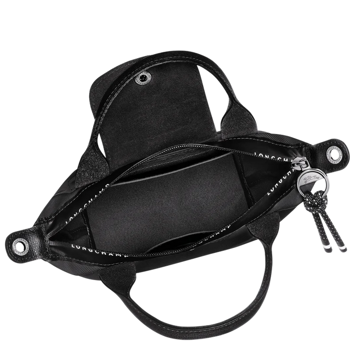 Longchamp Le Pliage Energy XS Black Handbag interior view showing two flat pockets