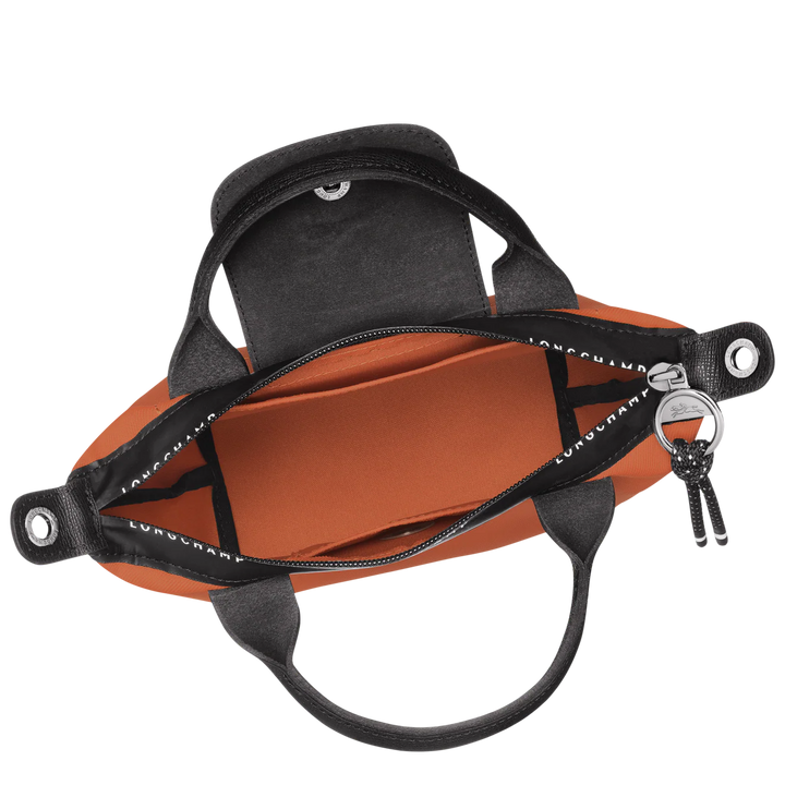 Longchamp Le Pliage Energy XS Sienna Handbag interior view showing two flat pockets and zip lining