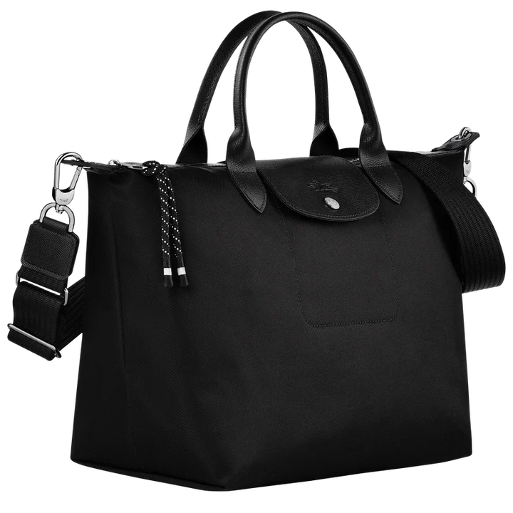 Longchamp Le Pliage Energy L Top Handle Crossbody Bag Black ECONYL recycled nylon