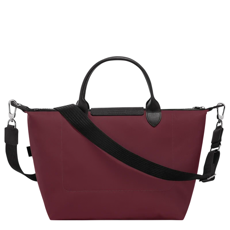 Longchamp Le Pliage Energy L Top Handle Crossbody Bag Burgundy Wine Red side view