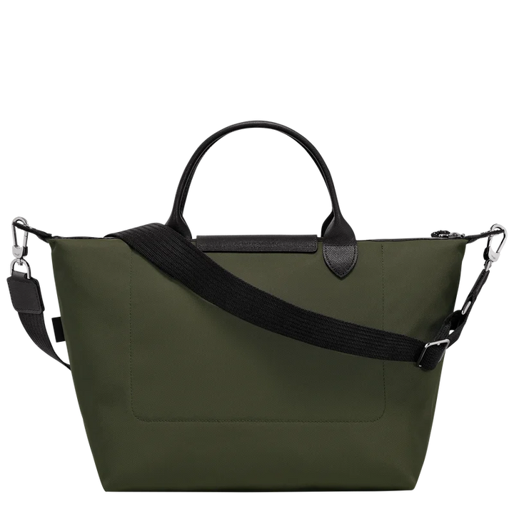 Longchamp Le Pliage Energy L Top Handle Crossbody Bag Khaki Olive Green side view