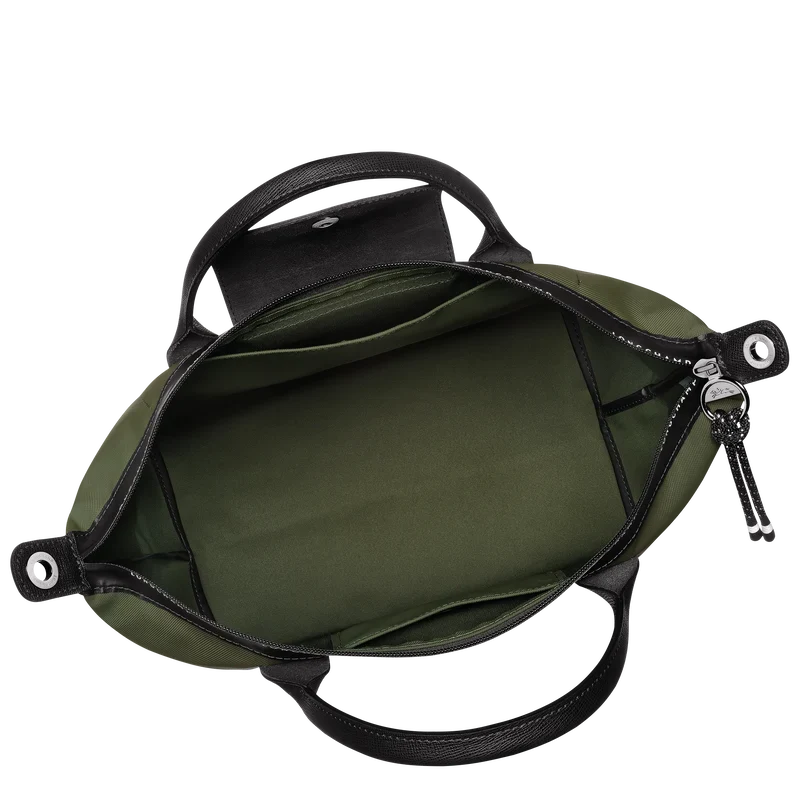 Longchamp Le Pliage Energy L Top Handle Crossbody Bag Khaki Olive Green back view