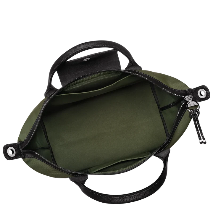 Longchamp Le Pliage Energy L Top Handle Crossbody Bag Khaki Olive Green back view