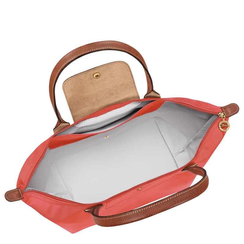 Longchamp Le Pliage Large Tote Bag Brick Terracotta Interior Detail