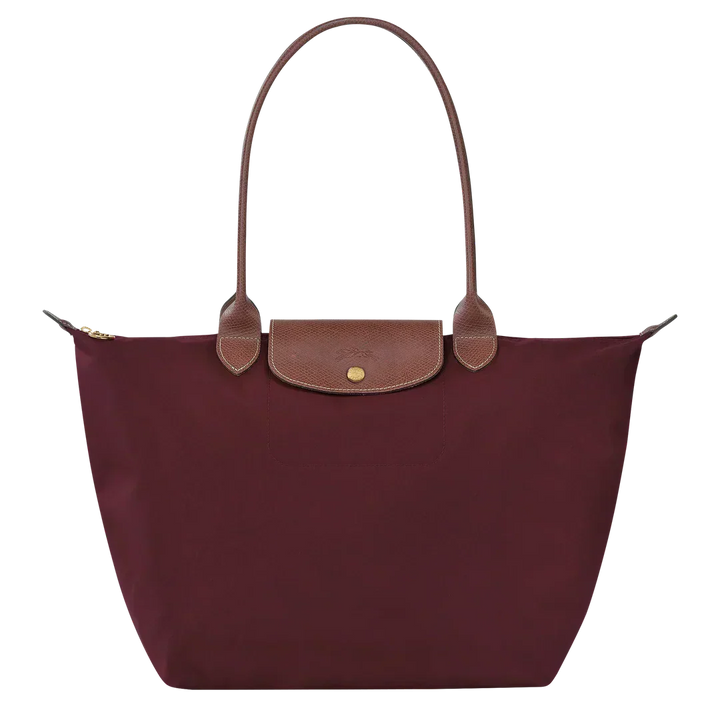 Longchamp Le Pliage Large Tote Bag Burgundy Wine Red front view