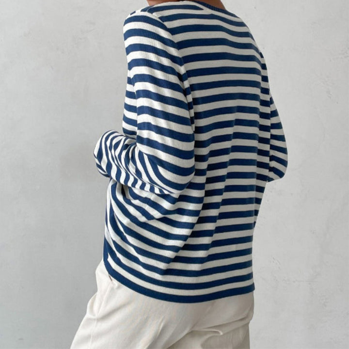 Grace Elegant Striped Shirt — side view