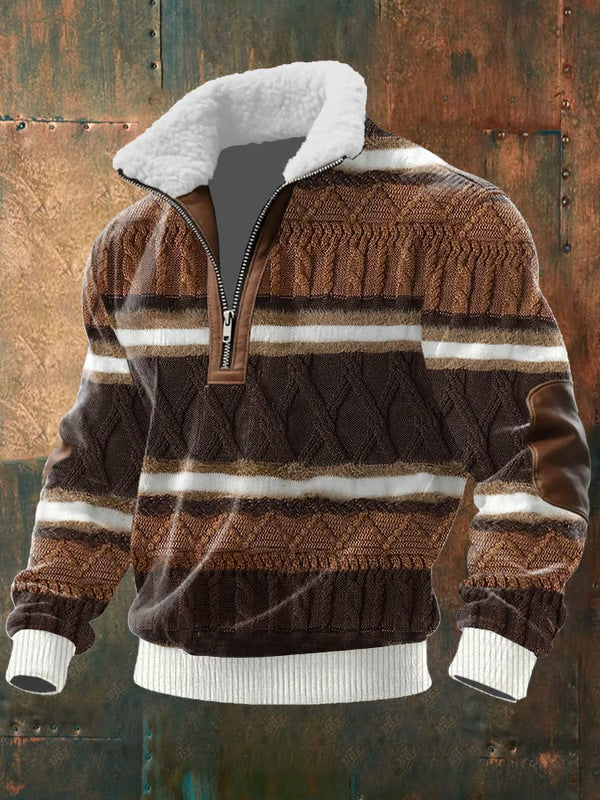 Cullen – Zip-Up Sweater with a High Fur-Trimmed Collar