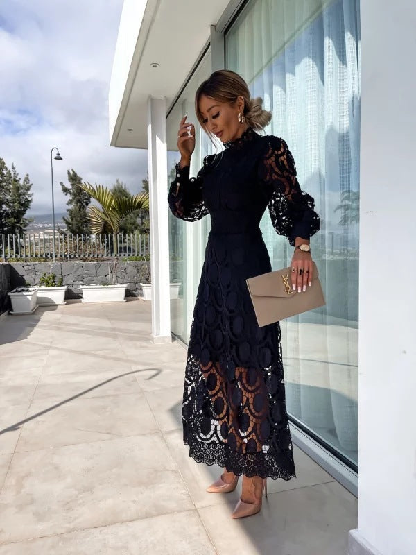 Georgia - Elegant French Lace Dress — side view