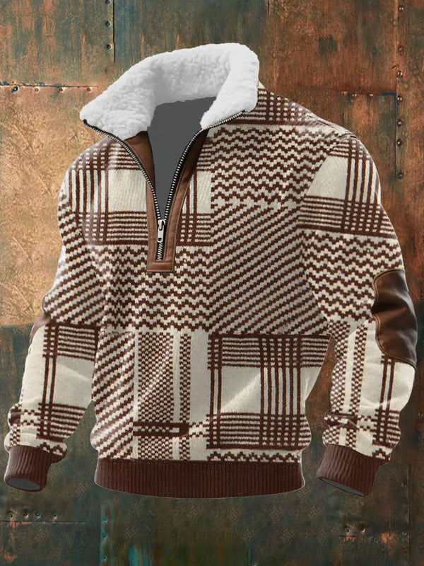 Torin - Zip-Up Sweater with a High Fur-Trimmed Collar