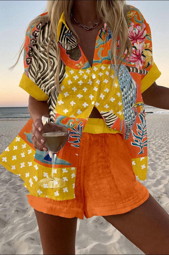 Priscilla Summer Shorts Set — front view