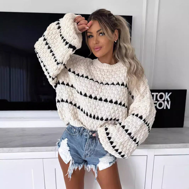 Amelia Stylish Polka Dot Sweater — front view