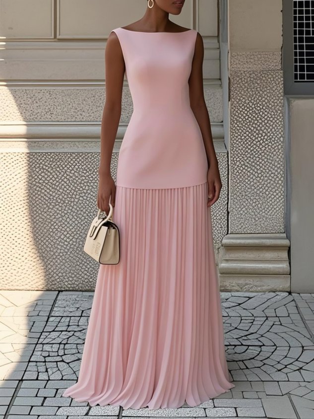 The Amara Sculpted Elegance Dress — back view