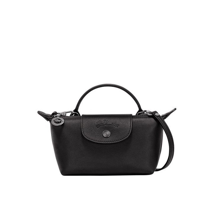 Longchamp Mini Leather Bag Black — front view