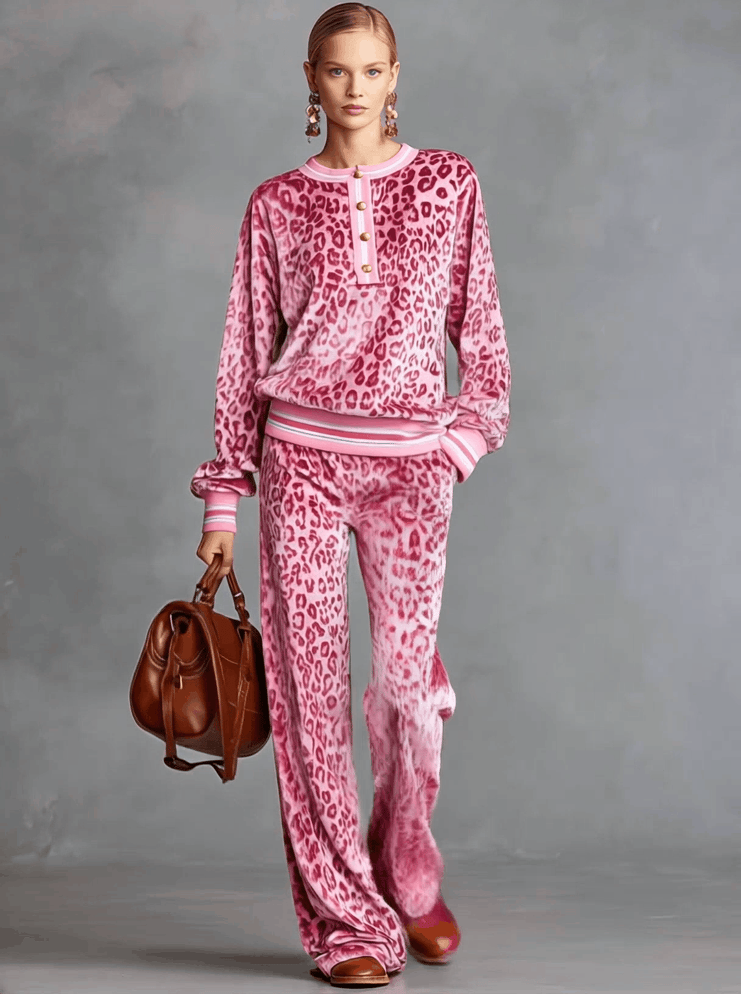 Women's velvet sports matching set – side view