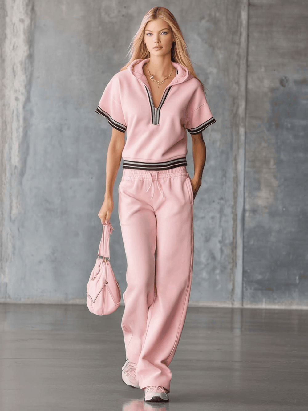 Sports outfit with hood women's matching tracksuit