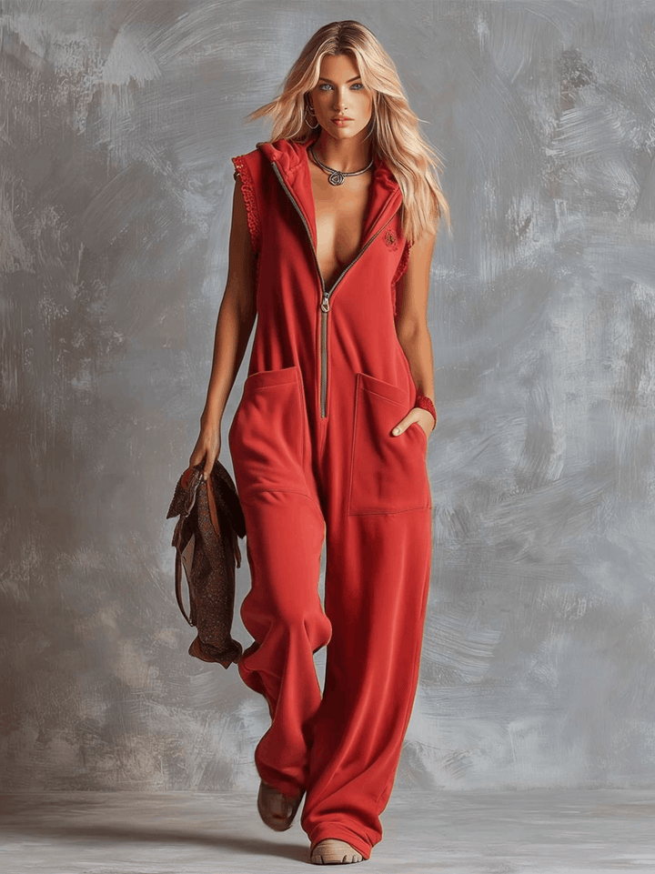Retro sporty women's jumpsuit co-ord – side view