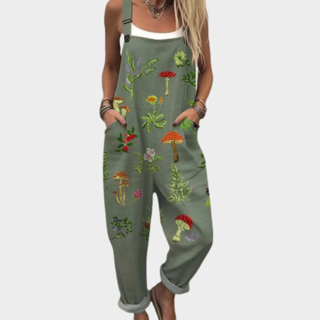 Relaxed Dungaree Jumpsuit — styled shot