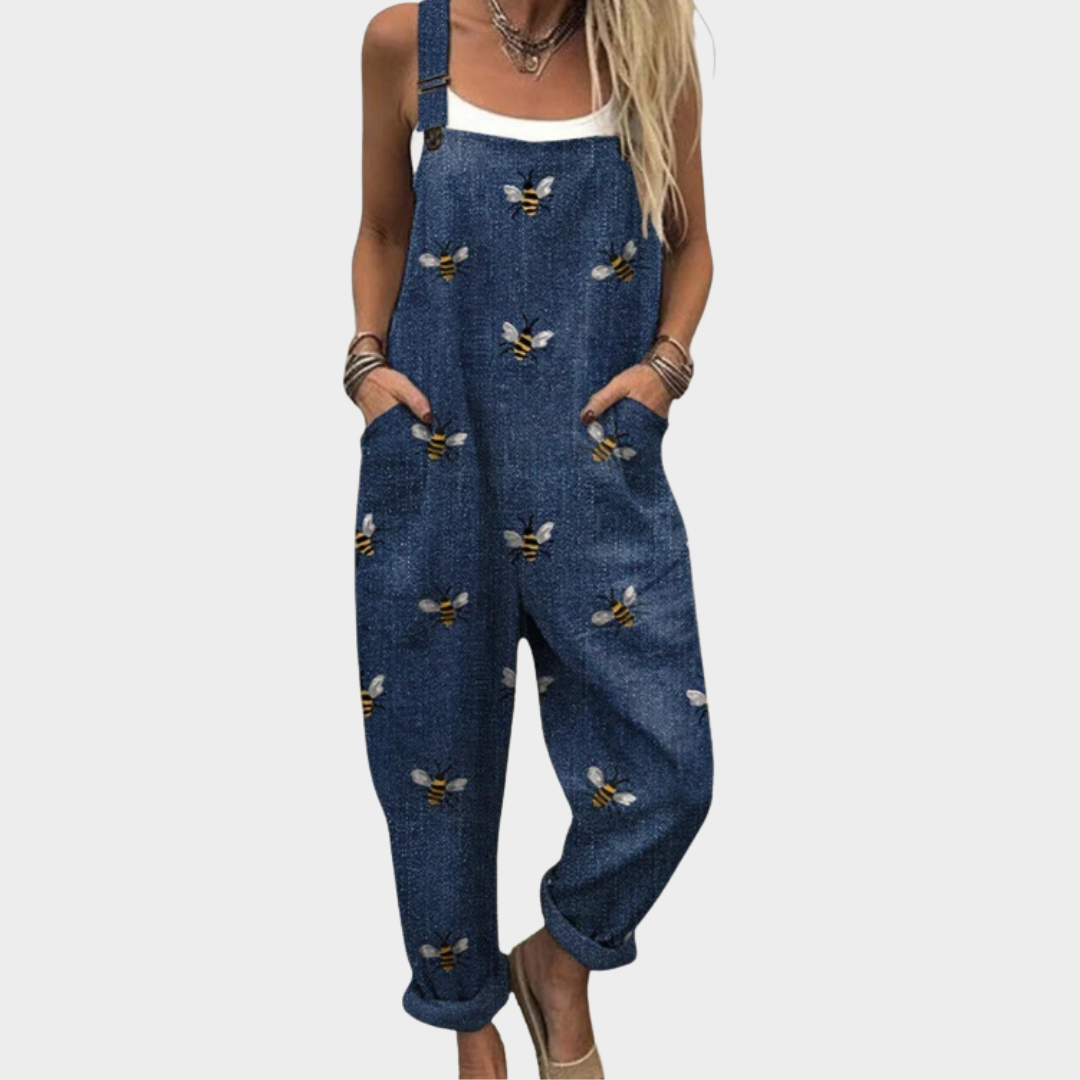Relaxed Dungaree Jumpsuit — styled shot