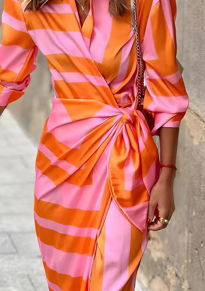 Olivia – Printed Waist-Cinching Shirt Dress — lifestyle shot