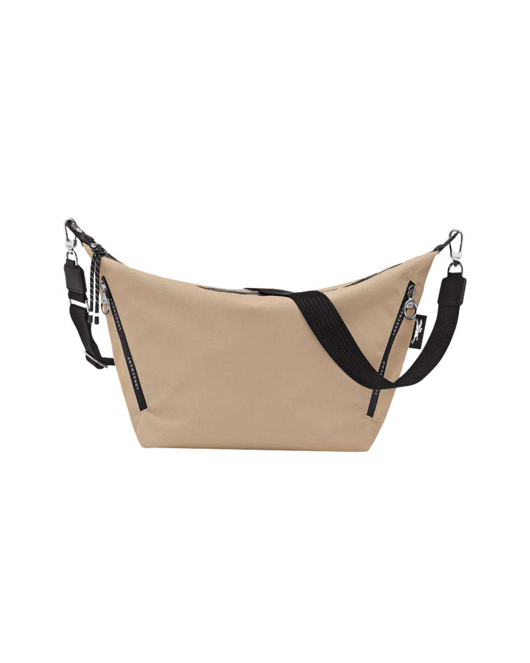 Longchamp Le Pliage Energy Medium Crossbody Tote Clay Beige worn crossbody recycled canvas