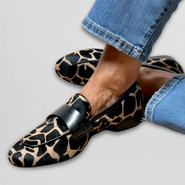 Sofia Animal Print Loafers — front view