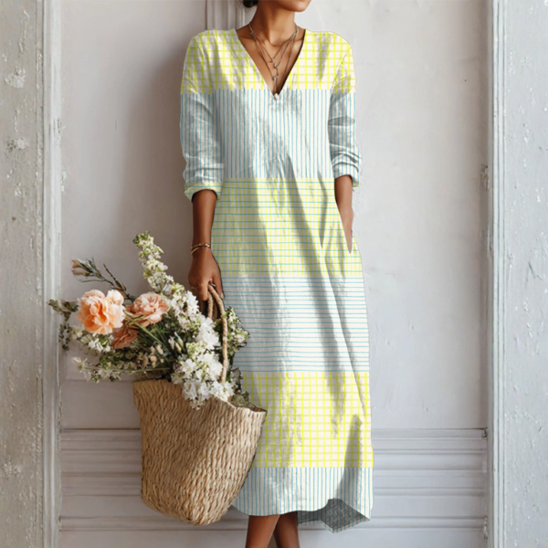 Olivia Linen Comfort Dress — front view