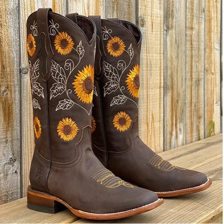 Danielle - Sunflower Ankle Boots