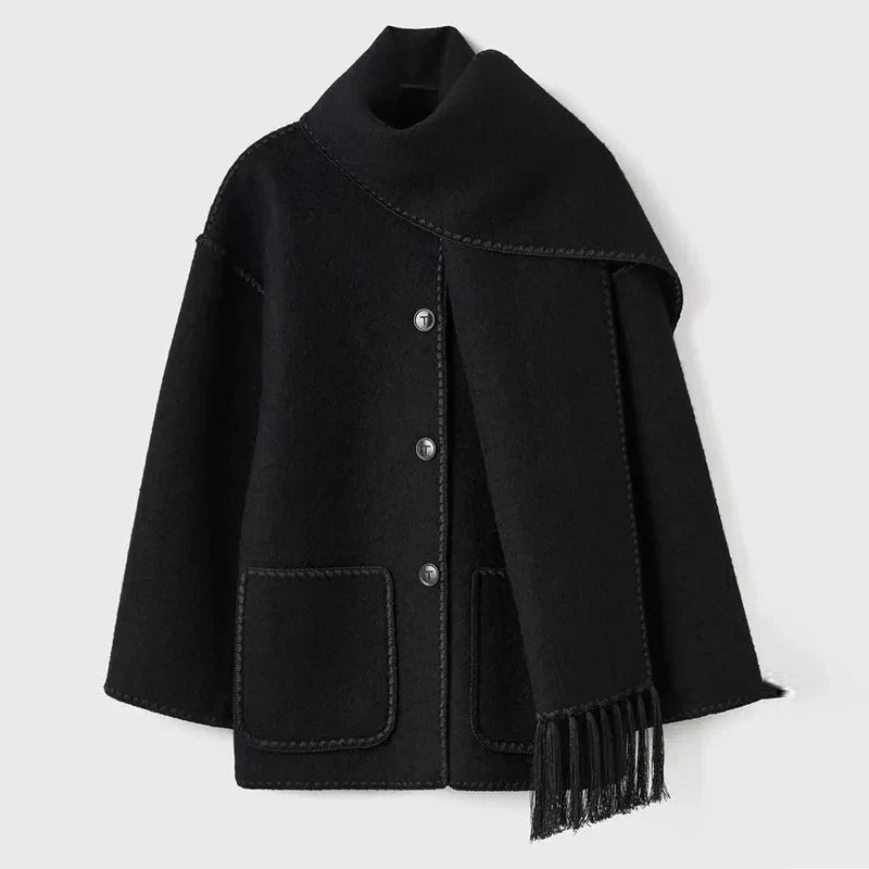 Zyra | Fringed Scarf Jacket