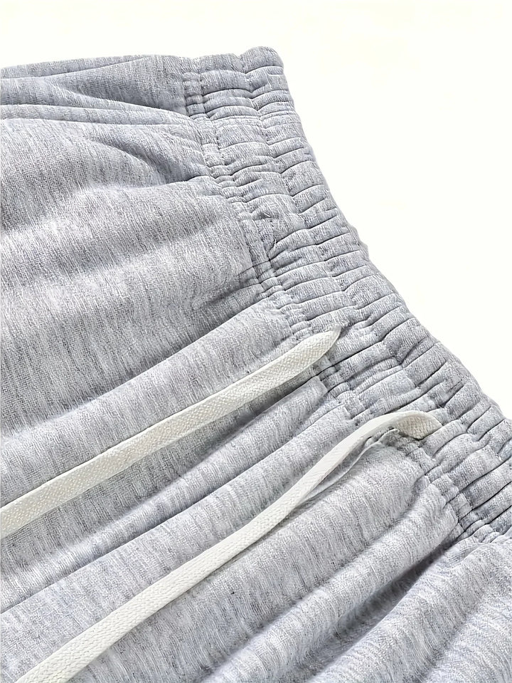 pants elastic drawstring waist loose straight casual