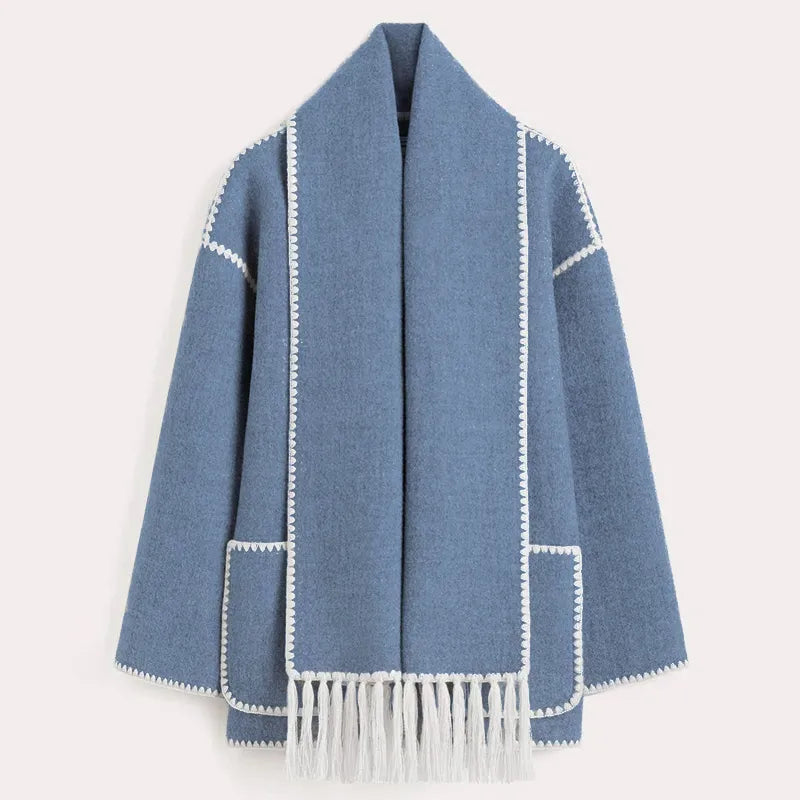 Zyra | Fringed Scarf Jacket