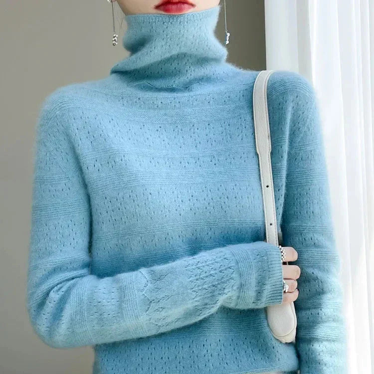 Aria Soft Premium Turtleneck Sweater — front view