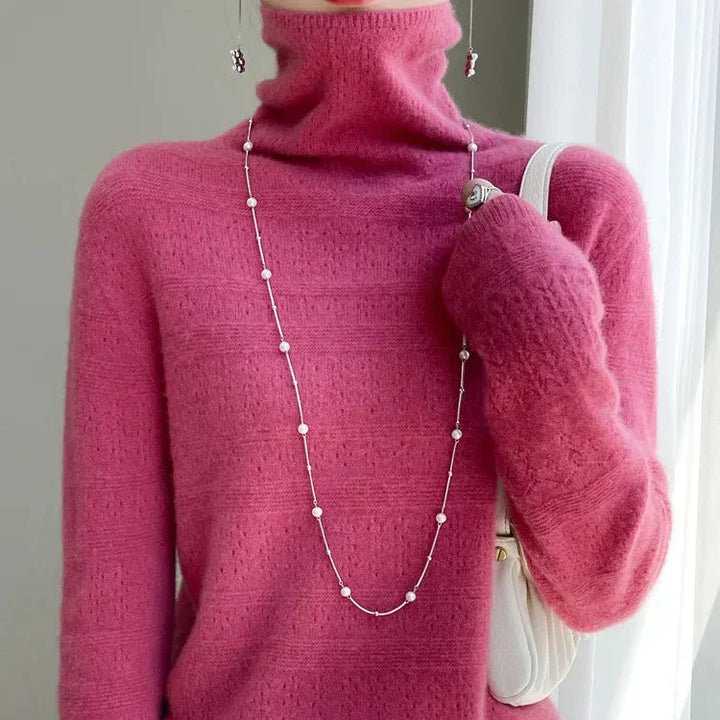Aria Soft Premium Turtleneck Sweater — close-up view