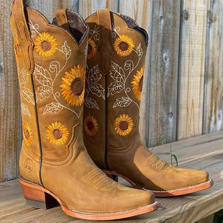 Danielle - Sunflower Ankle Boots