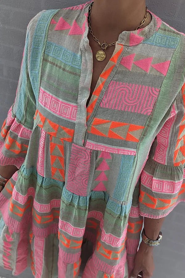 Marla Boho Retro Dress — back view