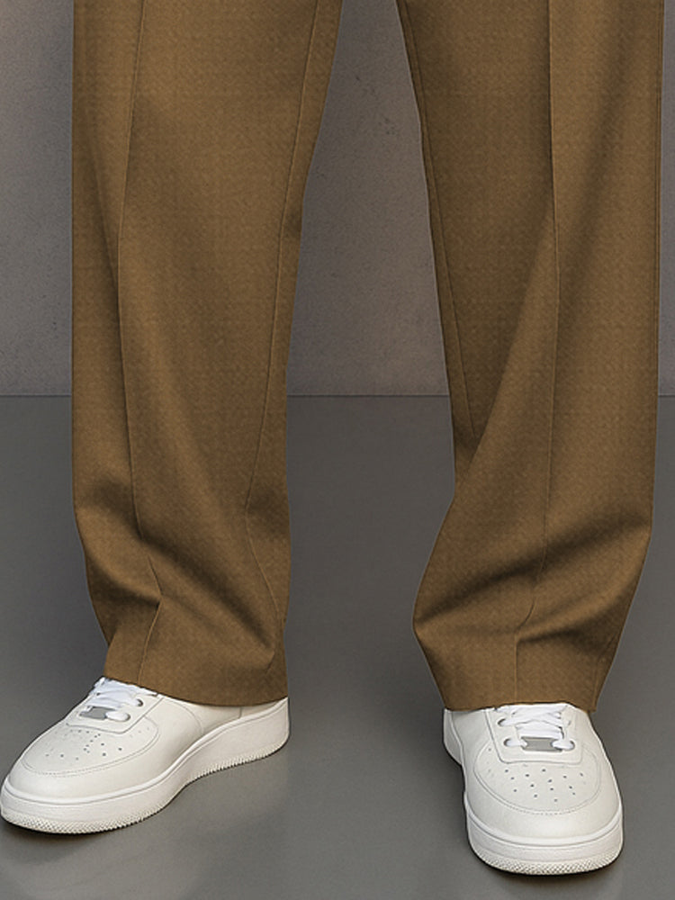 Casual Button Accent Straight Leg Pants