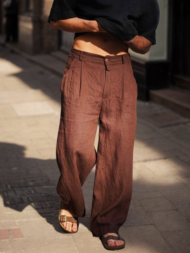 Comfort Fit Cotton Straight Pants