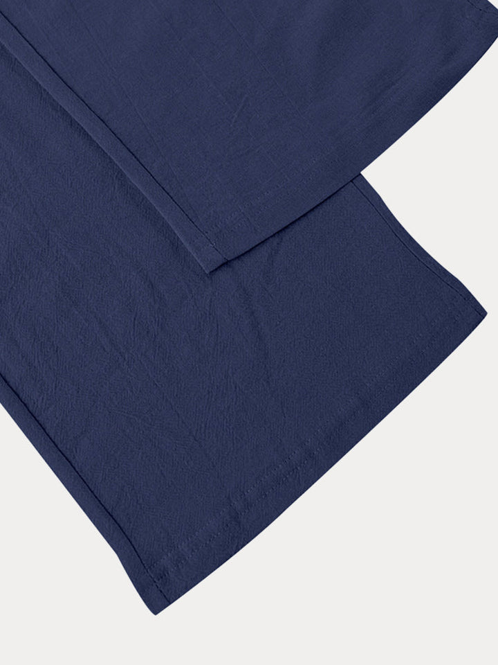 Casual 100% Cotton Drawstring Waist Pants