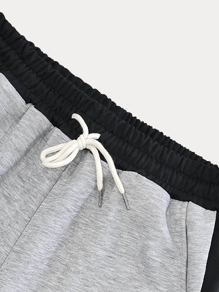 Casual Contrast Color Drawstring Jogger Pants