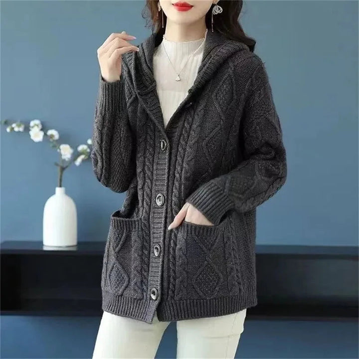 Lina Elegant Diamond Stitch Cardigan — product view