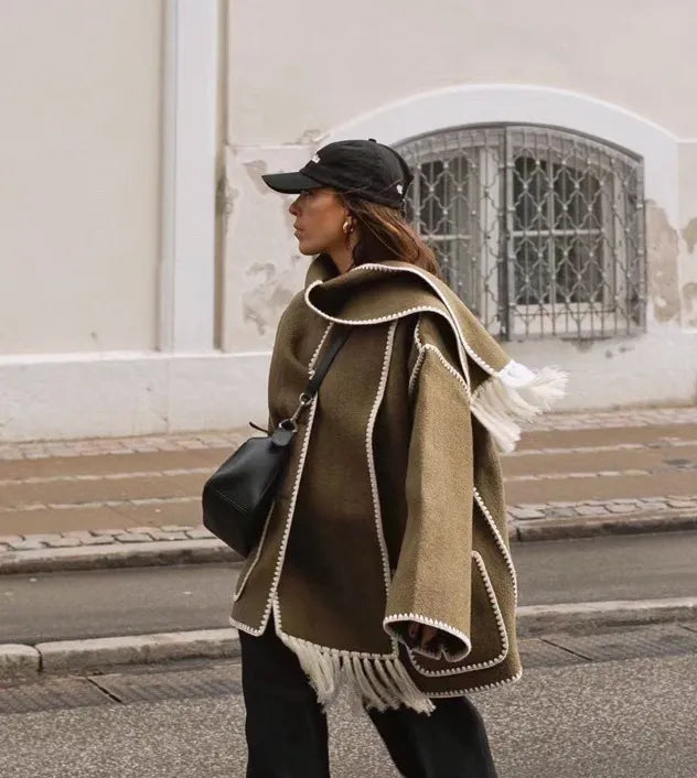 Zyra | Fringed Scarf Jacket