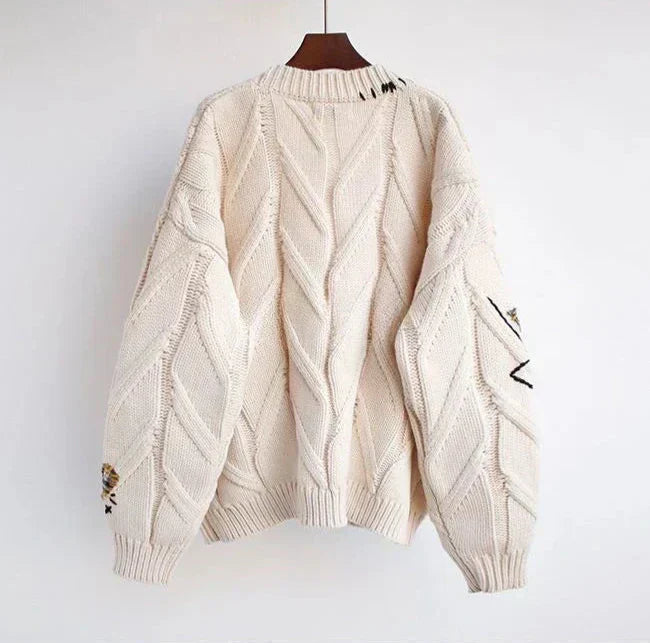 Zoe Embroidered Cardigan — back view