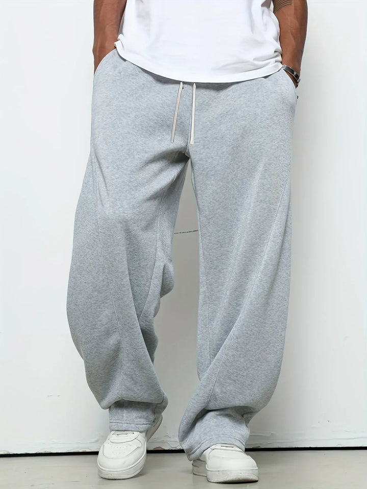 pants elastic drawstring waist loose straight casual