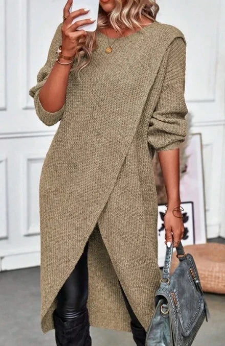 Diane draped knit dress – side view silhouette and drape women