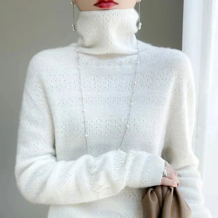 Aria Soft Premium Turtleneck Sweater — side view