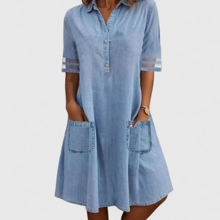 Brittany Denim Dress — front view