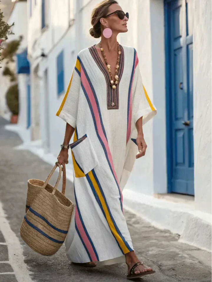 Noemi Kaftan Maxi Dress — close-up view