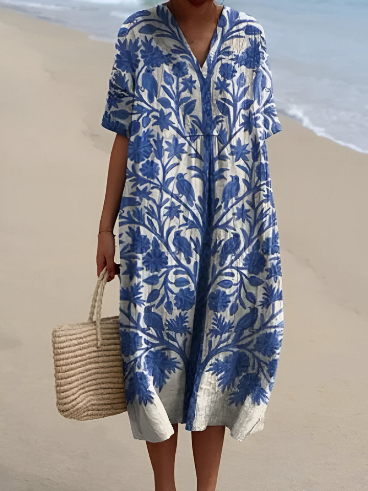 Fenna Printed Maxi Dress — styled product shot